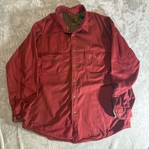 St Johns Bay‎ Mens 2XL Tall Flannel Lined Shirt Jacket Red Workwear Button Down